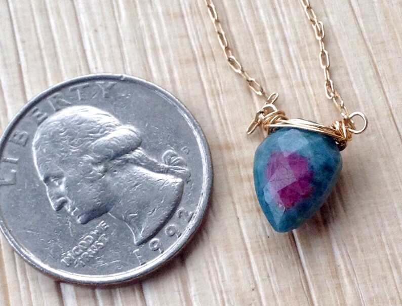 Anyolite Layering Jewelry Heart Chakra Jewelry Boho Holiday Gift Ruby Zoisite Necklace Arrowhead Gemstone Pendant