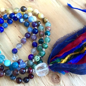 Chakra Gioielli Chakra Mala Perline Mala Collana Meditazione Perline Cristallo guarigione Nappa Mala Perline Gioielli Yoga Boho Gioielli Yoga Regalo