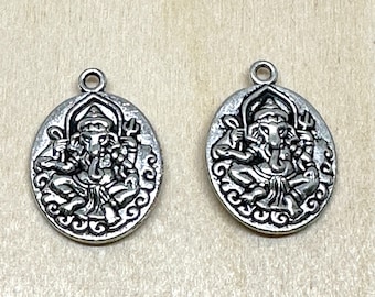 Large Antique Silver Ganesh Pendant * Yoga Jewelry * Pendant with Meaning