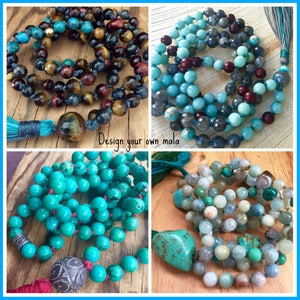 Custom Mala Beads, Custom Mala Necklace, Design your own Mala, Special Order Mala Beads, 108 Mala Beads, Yoga Jewelry, Meditation Beads