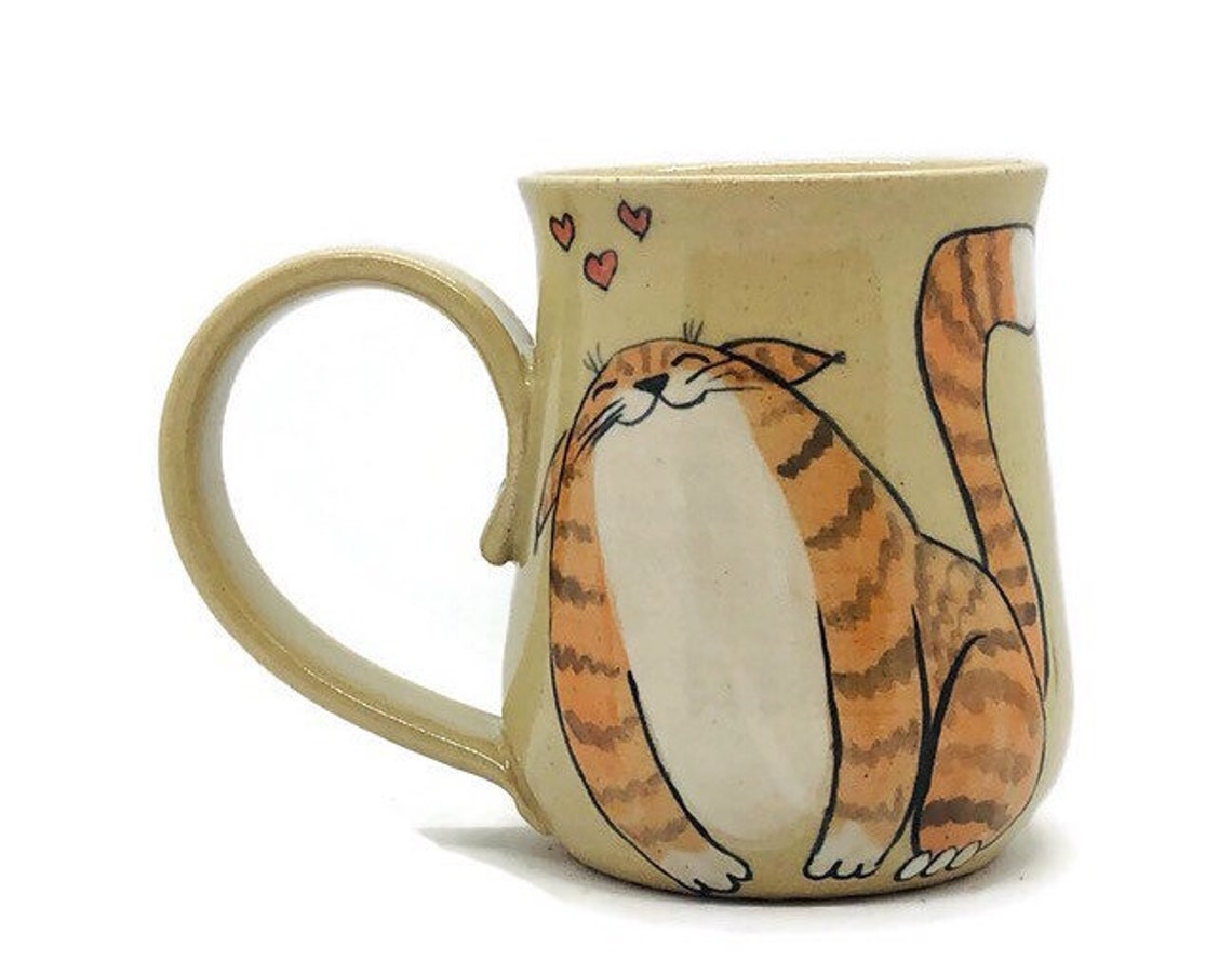 Ginger kitty mug Tabby kitty mug Cute ginger cat Kitty coffee Etsy