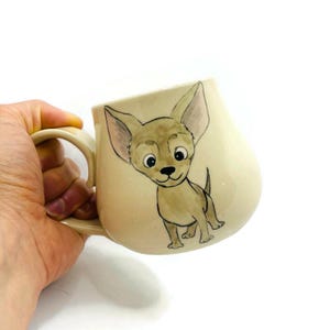 Chihuahua mug Chihuahua puppy Small dog mug Doggie coffee mug Chihuahua puppy Dog lover mug Handmade pottery mug Dog coffee mug Christmas