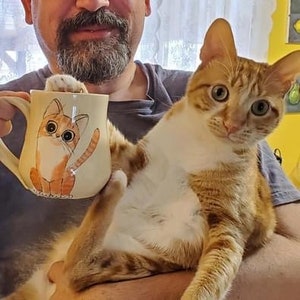 Cat custom mug Made to Order Cartoon cat  Pet mug Personalized coffee mug Cat coffee mug Your cat Cat owner gift Remembrance gift Keepsake