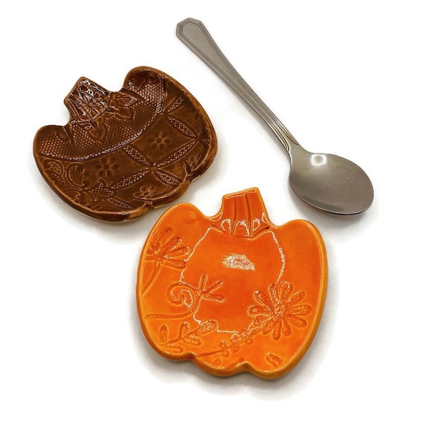 Spoon Rest Plates Ceramic Pumpkin Etsy