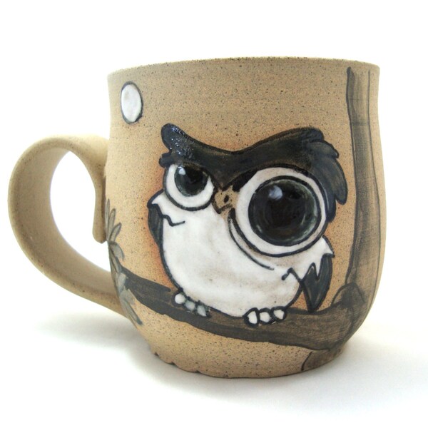 Owl mug Funny owl cup Cute ceramic pottery owl cup/mug/teacup Gift owl cup Coffee gift mug Breakfast mug Owl ceramic mug Pottery funny owl