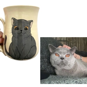 Cat custom mug Made to Order Cartoon cat  Pet mug Personalized coffee mug Cat coffee mug Your cat Cat owner gift Remembrance gift Keepsake