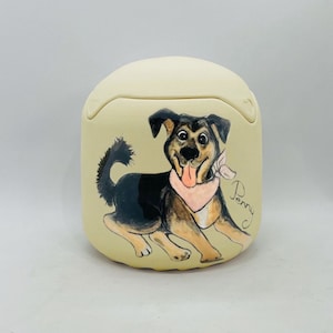 Pet urn Pet ashes pottery urn Custom urn Made to Order Cartoon painting Rabbit ashes urn Personalized pet urn Pet ceramic urn Small pet urn