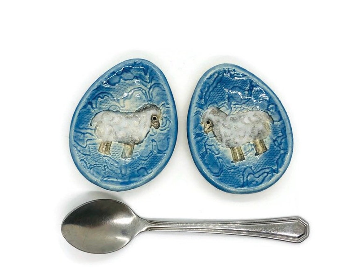 Sheep spoon rests set Easter eggs Two Spoon rest Tea bag Etsy
