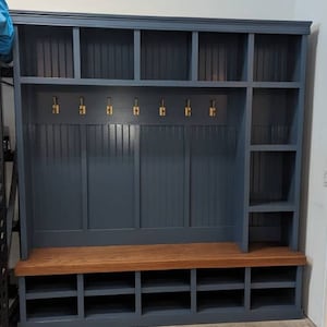 The Charlotte Locker  |  Halltree | Mudroom locker | Hall tree | Entryway furniture | bench with storage |  locker with floating shelves