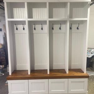 ON SALE !Hall Tree with drawers Farmhouse Halltree | Mudroom locker  | | Hall Tree |  Entryway Bench  |Style 4 cubby with drawers