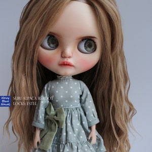 Feito sob encomenda! CUSTOM NATURAL longo Suri alpaca REROOT: novo couro cabeludo com mechas de suri alpaca, método de nó, comissão. Feito sob encomenda!