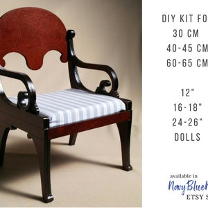 diy dollhouse furniture laser cut unpainted bjd chair throne  design B 1:12 doll furniture Gothic ARMCHAIR