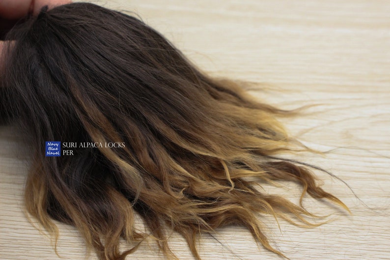 Suri Alpaca Locks 7 Per Dark Brown With Ombre Natural Etsy