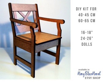 diy dollhouse furniture laser cut unpainted bjd chair throne design B 1:12 doll furniture Gothic ARMCHAIR