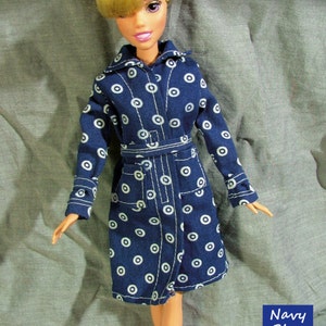 COAT PATTERN and sewing TUTORIAL for Barbie, instant download printable pdf file