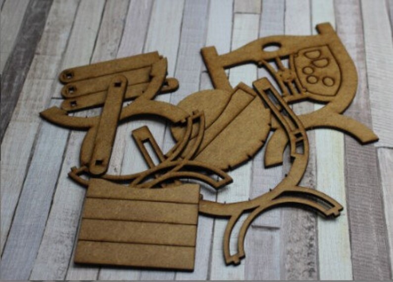 diy dollhouse furniture laser cut unpainted bjd chair throne design B 1:12 doll furniture Gothic ARMCHAIR