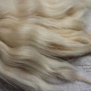 suri alpaca locks 5-6" "CARAMEL" creamy light beige wavy doll hair wig, washed and combed, Bjd wig Blythe reroot  Minifee Josd reborn