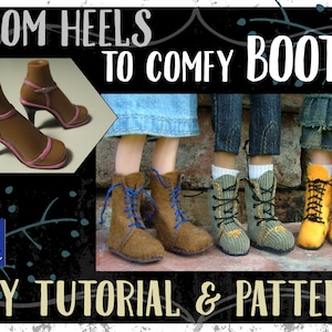 DIY BOOTS for Bratz - turn Bratz heels into comfy handmade boots - instant download pdf TUTORIAL and pattern