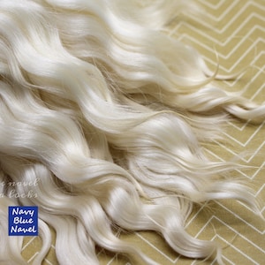 5&quot; angora mohair locks natural white wavy ideal for doll hair: Bjd, Blythe, Minifee, Josd, MSD, SD, Pullip and other OOAK dolls