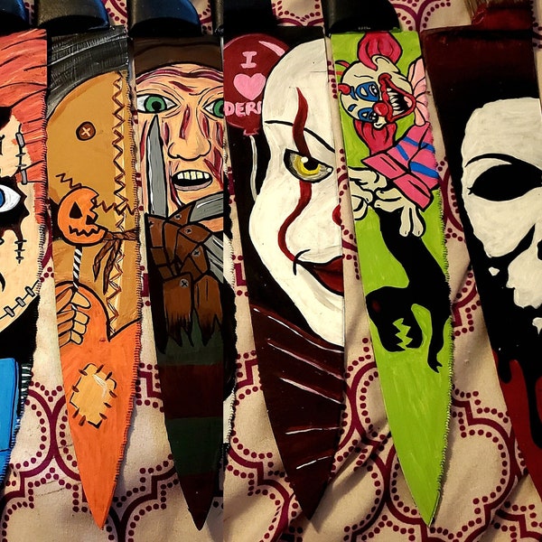 Hand painted horror movies knives