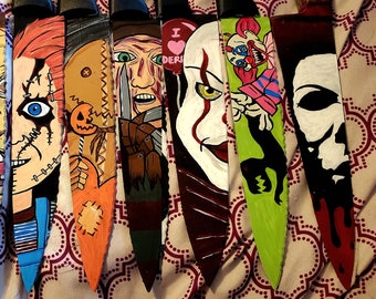 Hand painted horror movies knives