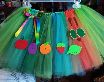 The Very Hungry Caterpillar Tutu: Story Book Costume, Felt Fruit & Butterfly Bow