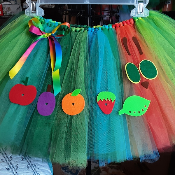 The Very Hungry Caterpillar Tutu: Story Book Costume, Felt Fruit & Butterfly Bow
