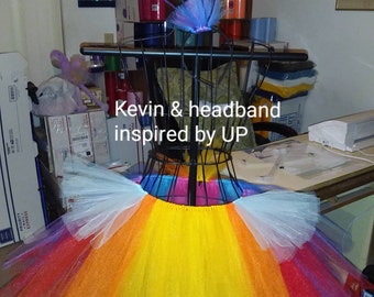 Kevin from UP Inspired Tutu (Headband/Hat optional) Movie Tutus Adult Sizes Small-5x Large (26"-56" waist) Made to Order