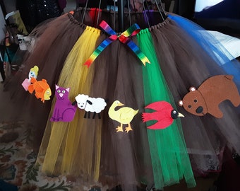 Brown Bear Brown Bear what do you see? Story book inspired tutu Adult Sizes Made to Order from your Favorite Book, Small to 5XL (26"-56")