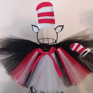 Cat in the Hat Story Book Inspired Tutu with Headband - Adult Sizes small-5x