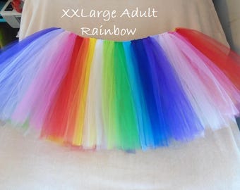 Rainbow Tutu Adult Custom Any color- Sizes Small-5x Large (26"-56" waist) LGBTQ, Pride Parade Wear