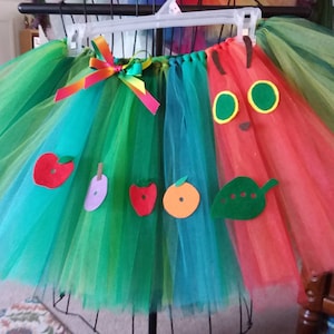 Very Hungry Caterpillar Tutu, optional headband, Story Book Tutus Adult Sizes Made to Order from your Favorite Book, Small to 5XL (26&quot;-56&quot;)
