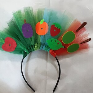 Very Hungry Caterpillar, Story Book Tutu, Optional headband, from your Favorite Book Newborn to size 14/16 Children Headband Kids US kids' numeric