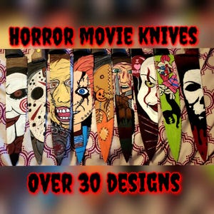 Hand painted horror movie knives
