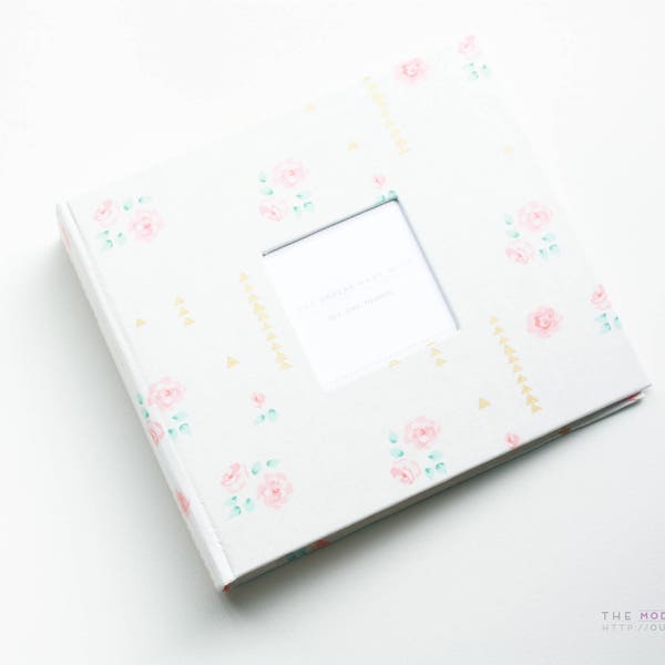 Gold Mini Rose Scrapbook Album. 100% handmade. memory album. scrapbooking. memory book. guest book. baby shower. classic rose. english rose