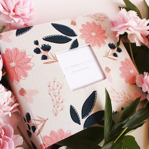 Sparkle Cream Floral Rose Gold Modern Baby Book. Baby Memory Book, Baby Shower Gift, Baby Gift, Baby Album, Keepsake Baby Book, Baby Journal