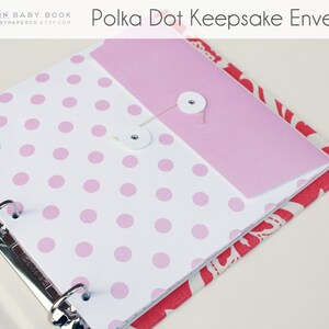 MODERN Baby Book // Polkadot Keepsake Envelope. newborn keepsake. baby book. baby keepsake. memory book. baby shower gift image 2