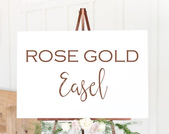 Wedding Easel, Rose Gold Easel for Canvas, Easel for Wedding, Table Top Easel, Floor Display Easel, Rose Gold Easel for Wedding Sign