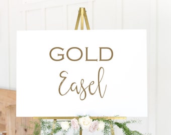 Wedding Easel, Gold Easel for Canvas, Easel for Wedding, Table Top Easel, Floor Display Easel, Gold Easel for Wedding Sign