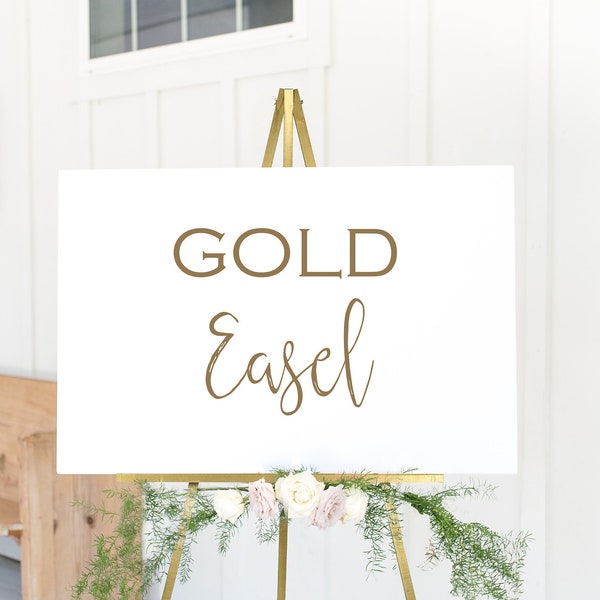 Wedding Easel, Gold Easel for Canvas, Easel for Wedding, Table Top Easel, Floor Display Easel, Gold Easel for Wedding Sign