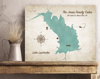 Custom Lake House Decor, Housewarming gift for couples, Lakehouse Artwork Wall