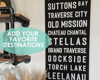 Custom Subway Sign, Transit Canvas Wall Art, Destination artwork, Cities Traveled sign