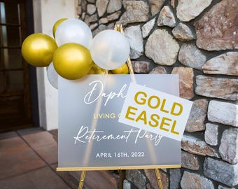 Gold Easel Stand, Gold Easel for Canvas, Easel for Wedding, Table Top Easel, Floor Display Easel, Gold Easel for Wedding Sign