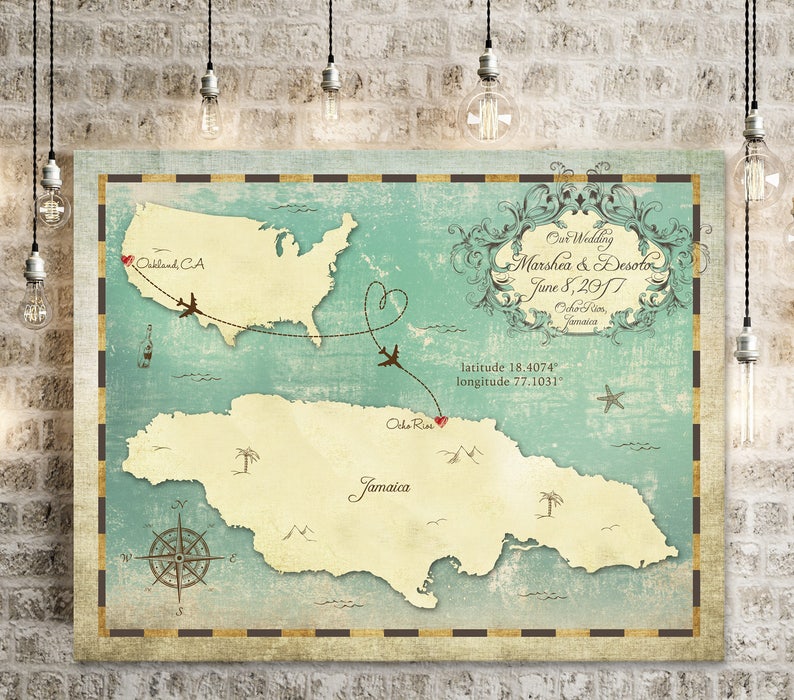 Wedding Guest Book Map Wedding Guest Book Alternative Etsy