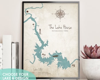 Personalized Lake Map, Lake House, Personalized Lake Map, Lake House Decor, Lakehouse Decor, Lake House Sign, Custom Lake Map, Custom Map
