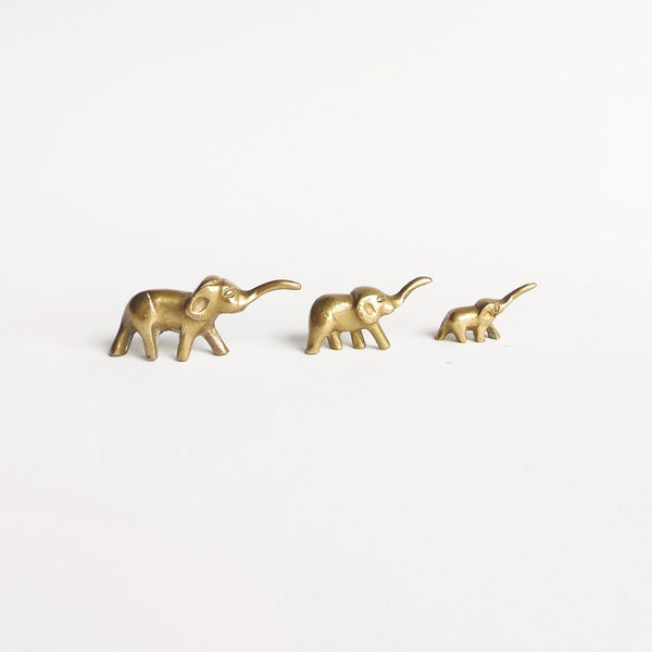 Brass Tiny Elephant Family