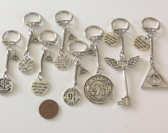 Potter inspired keyrings/bag charms