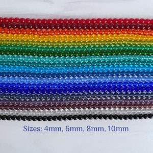 4mm, 6mm, 8mm, 10mm Preciosa Czech Druk Transparent Glass Beads - Sold in Half (7.75-8 Inches) or Full (15.5-16 Inches) Strands