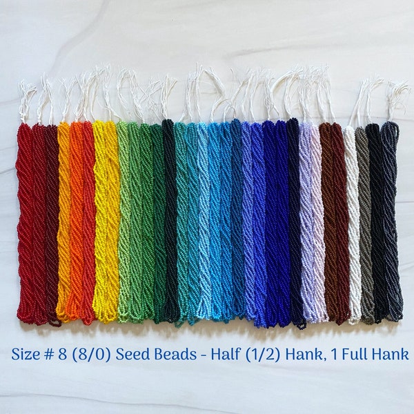 Size 8/0 (#8) Opaque Preciosa Czech Glass Round Seed Beads - Sold in Half (1/2) Hank (36g), 1 Full Hank (72g) - Jewelry Beads, Waist Beads