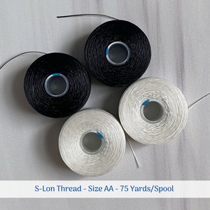 S-Lon Thread - Size AA - 75 yards/spool - Black and White